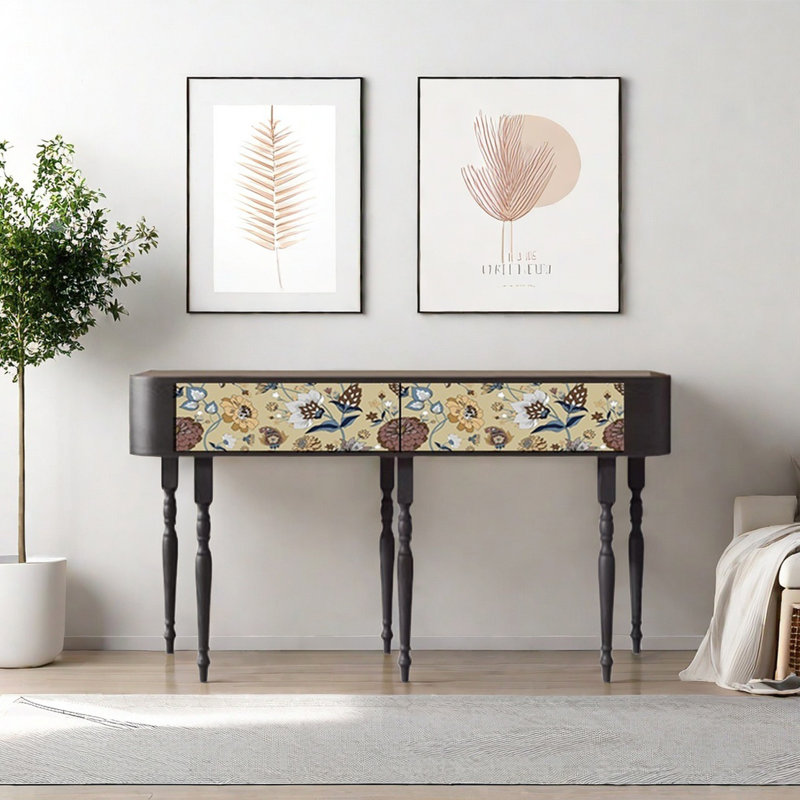 Console rétro, élégante et multifonctionnelle, H 31,5 po x l 55,12 po x P 15,75 po