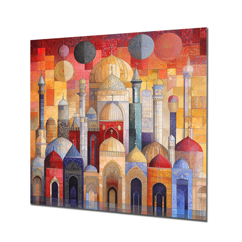 Décoration murale en métal Arabesque, Égypte I, «I», impression traditionnelle en métal, H 16 po x l 16 po x P 0,84 po