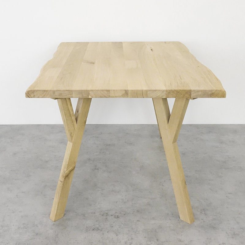 Izabella Oak Unfinished Solid Wood Dining Table, H75cm x L200cm x W90cm