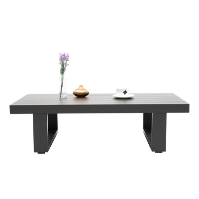 Derrus Rectangular Metal Outdoor Coffee Table , 47.2'' in. W 23.8'' in. D