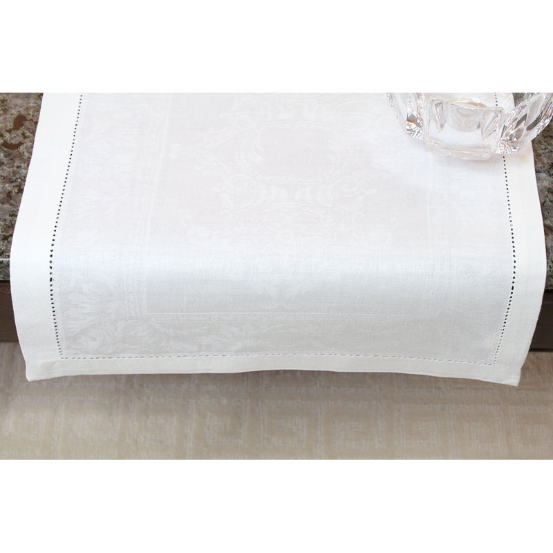 Nappe French Home Linen Arboretum, L 71 po x l 104 po, Blanc