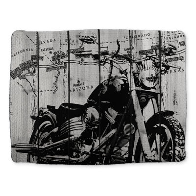 Motorcycle Grey and Black Man Cave Placemat | Home Decor