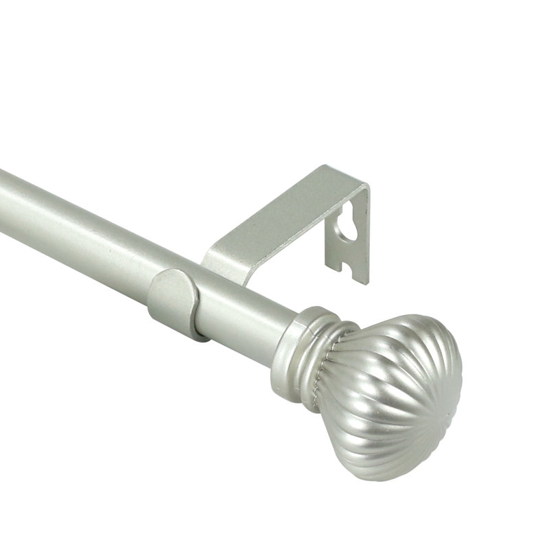Tringle à rideaux simple réglable Plascencia, H 0,625 po x l 120 po x P 0,625 po, Étain