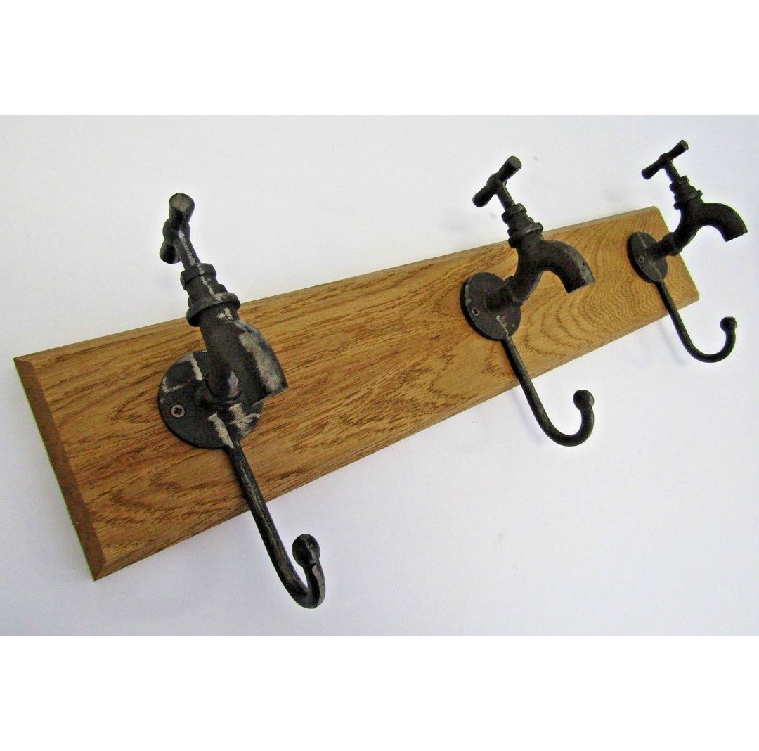 Solid Wood 4 - Hook Wall Mounted Coat Rack