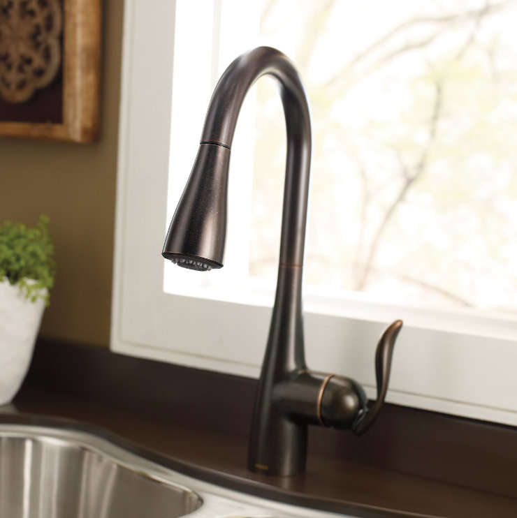 Moen Arbour One Handle Pulldown Kitchen Faucet Featuring Power Boost and Reflex