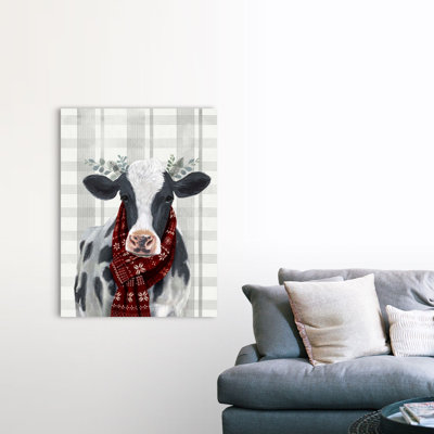 Reproduction d’art sur toile, "Yuletide cow I" par Victoria Borges