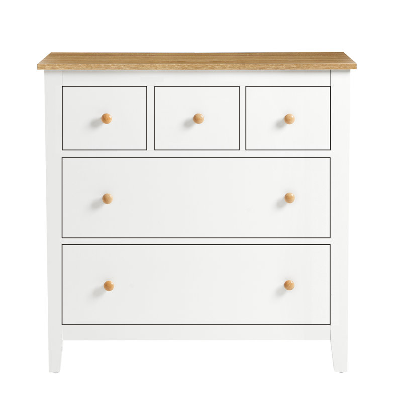 5 Drawer Dressser With Solid Wood Knobs