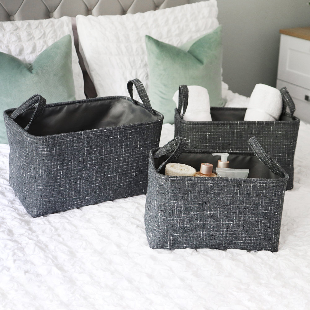 Fabric 3 Piece Basket Set