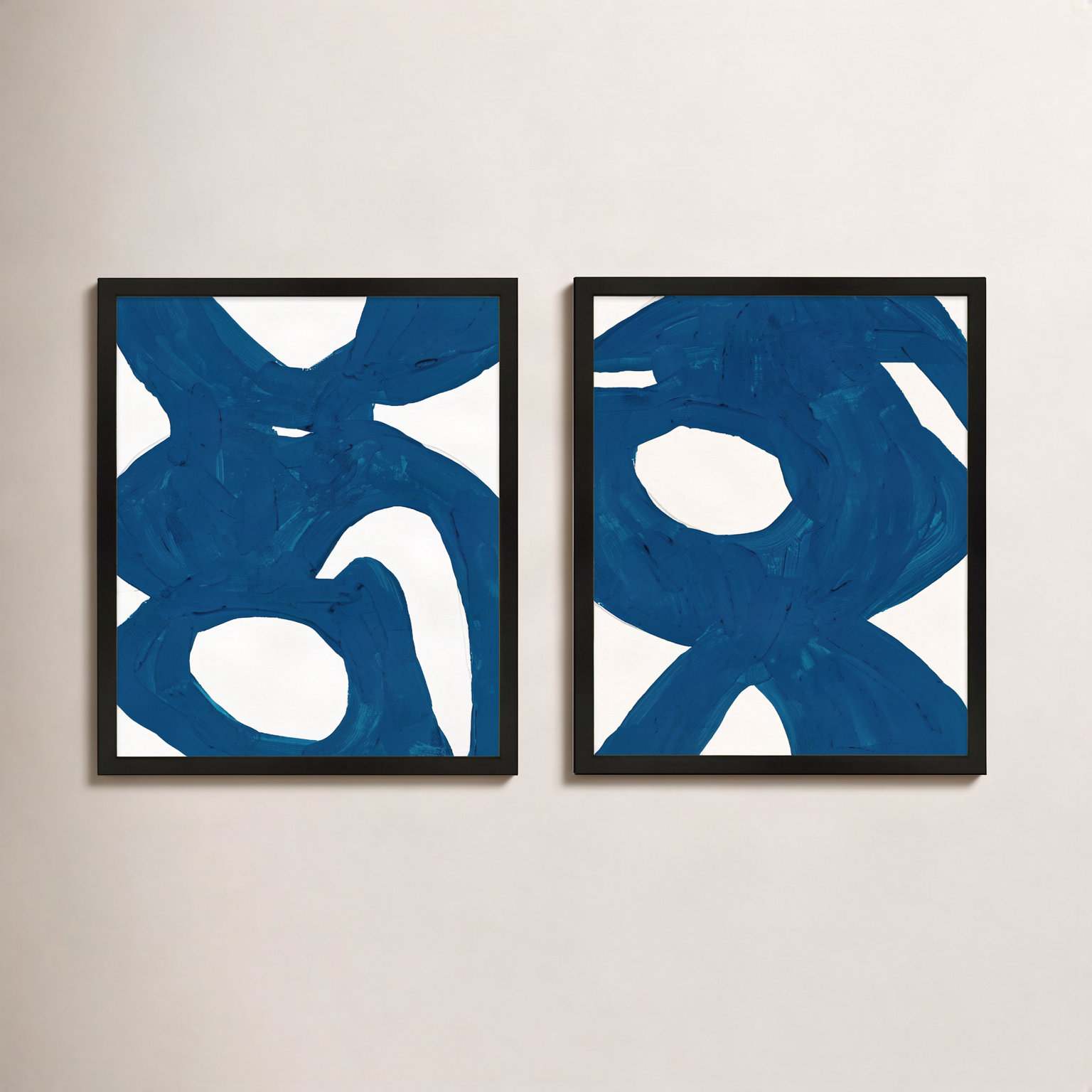 Goodall "Blue Harmony" 2-Piece Print Set, 20" H x 32" W, Black