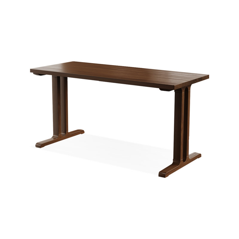 Dark walnut Rectangular Solid Wood desk, 29.53" H x 70.87" W x 31.5" D