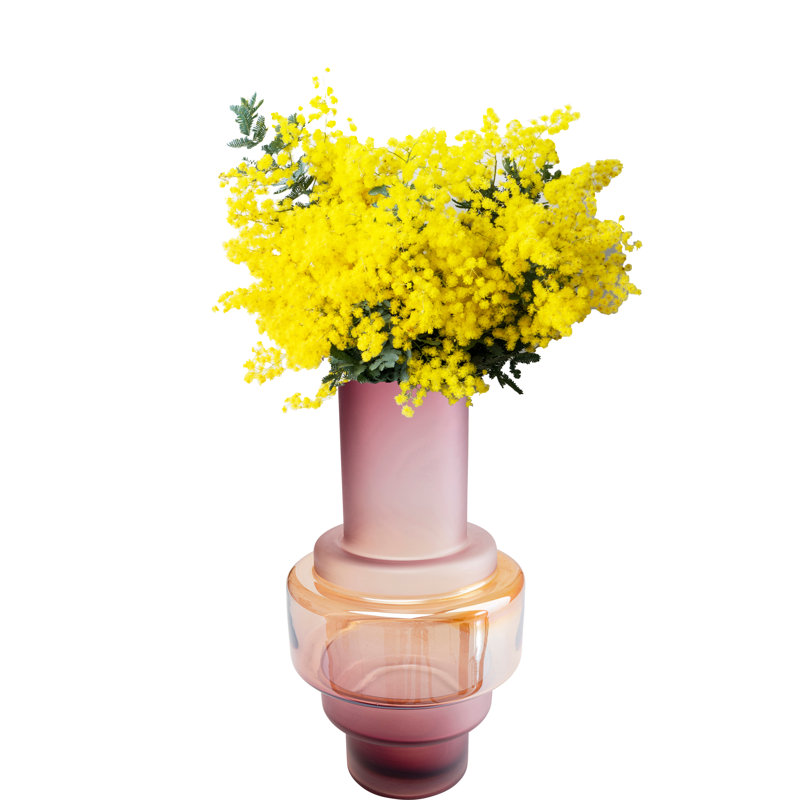 Vase Rosie, 35.5cm H x 20cm W x 20cm D, Pink/Yellow