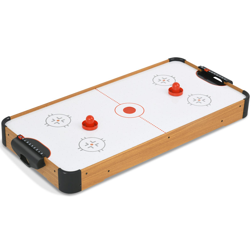 Table de hockey sur table en bois manufacturé 40 po à 2 niveaux avec tableau de pointage manuel RayChee, Jaune