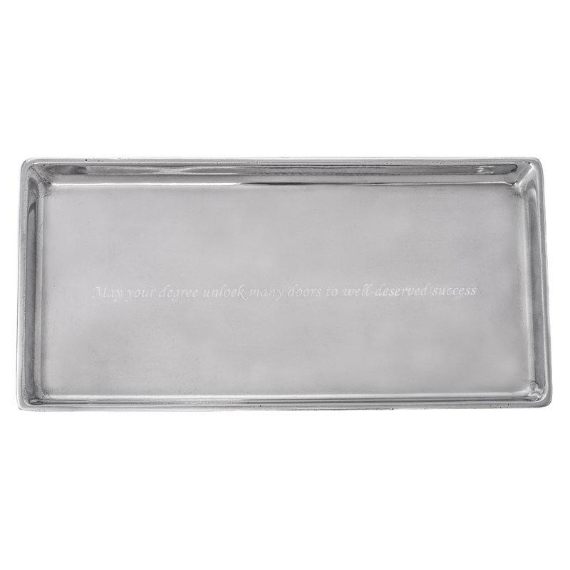 Sleek Silver 6" x 12" Engravable Aluminum Tray