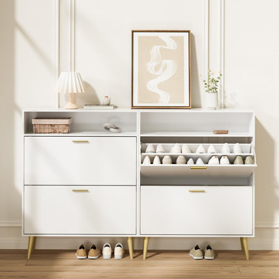 Shoe Cabinet With Open Shelves
