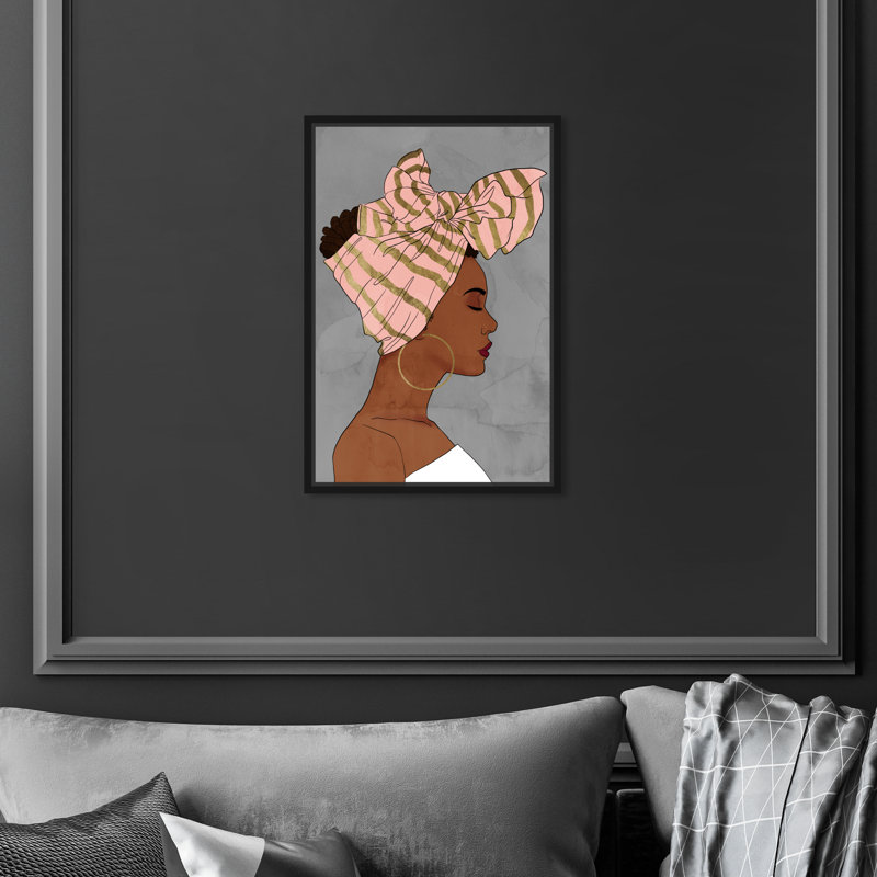 «Fashion And Glam Blush And Golden Wraps Portraits», reproduction d'art sur toile, H 15 po x l 10 po x P 1,5 po