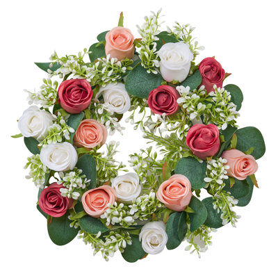 Artificial Wreath Rose Flower Wreaths for Wedding Arrangement Centerpiece 10 PCS