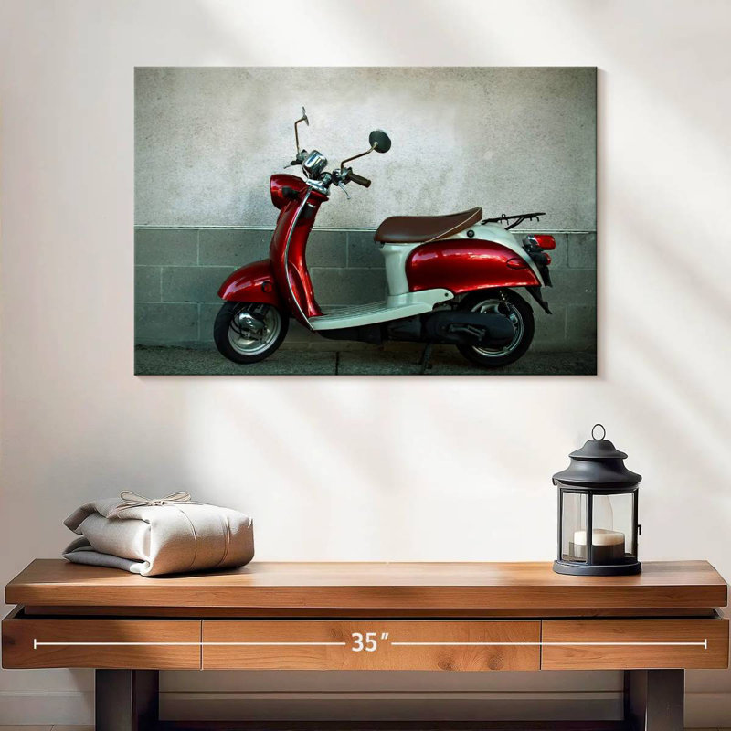 Scooter garé rétro, H 16 po x l 24 po