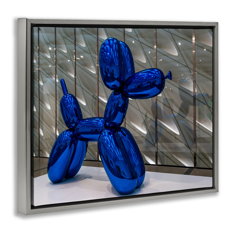 Cadre flottant Koons Sculpture, conception de Jeff Poe, Cadre flottant gris lustré, H 17 po x l 21 po