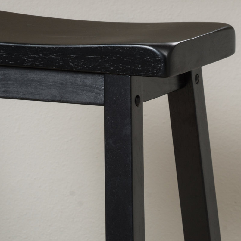 Modern Minimalist Bar Stool,Ideal for Kitchen Counter & Dining Room,Set of 2, Black, Counter Stool (24" Seat Height)