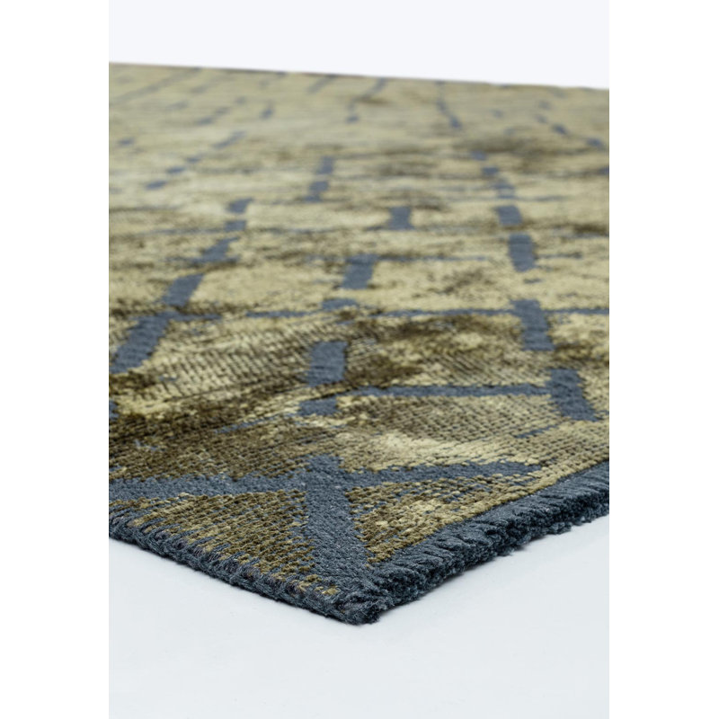 Rapture Abstract Area Rug in Green, Rectangle 9' x 12'