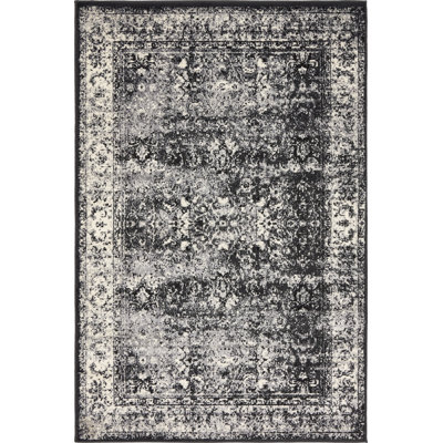 Tapis oriental noir Yareli