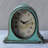 Decorative Metal Mantel Clock with Wooden Base Distressed-430784285