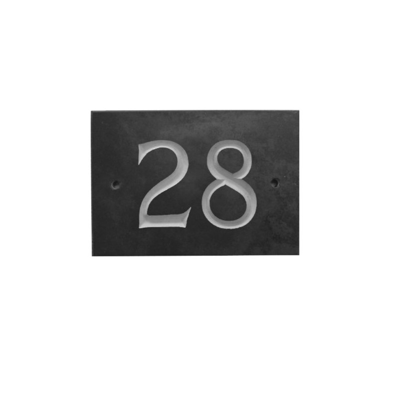 Odacia 10cm H Stone House Number, 28, Black