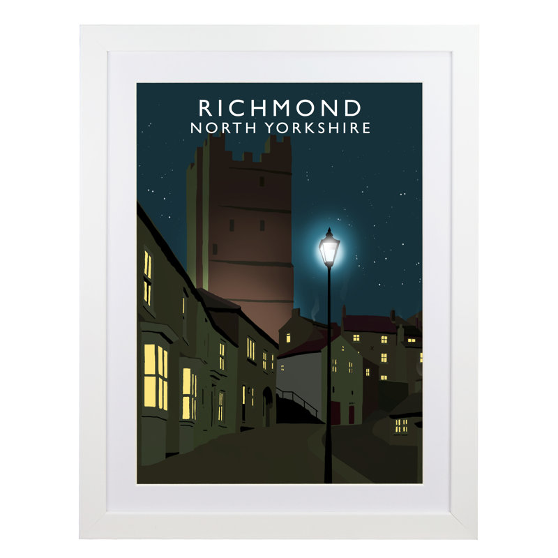 Richmond Night by Richard O'Neil - Print, White Wood Frame, 43.5 cm H x 33.5 cm W x 2.2 cm D
