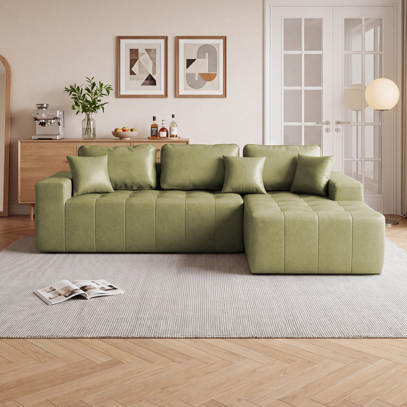 108.27 " Faux Leather Sofa Bed