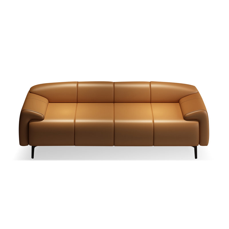 Banc rembourré orange, H 21,65 po x l 70,87 po x P 19,69 po