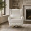 Fauteuil inclinable électrique pivotant, rembourré Boucle 360 ° avec base 5 étoiles - beige-235535701