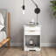Table de chevet avec 2 tiroirs, table de bout, table de chevet avec espace ouvert, poignée dorée, design Morden, pour salon, chambre à coucher, assemblage facile