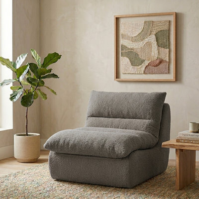 Fauteuil à billes sans cadre en chenille avec coussin amovible, fauteuil de détente en mousse à compression