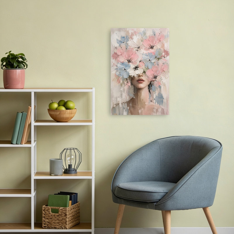 Impression d'art mural abstrait contemporain et élégant représentant un portrait de fleur d'une beauté florale onirique