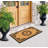 Albertina Natural Coir and PVC backing Hand Crafted by Artisans Geneva Monogrammed Floral Entry Doormat 24" x 39"-2060556748