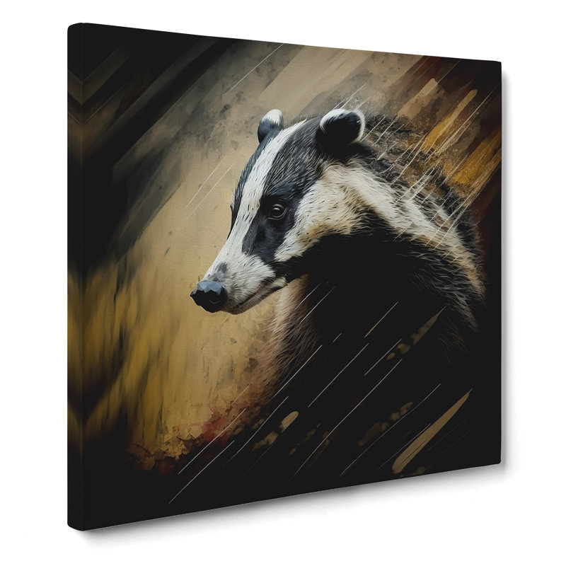 Badger Abstract Expressionism - Wrapped Canvas, 50cm H x 50cm W x 3cm D