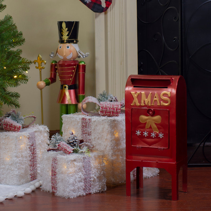 Metal Mailbox Christmas Decoration - 16"
