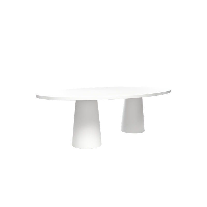 Container Oval Dining Table, RAL 9016 Lacquered