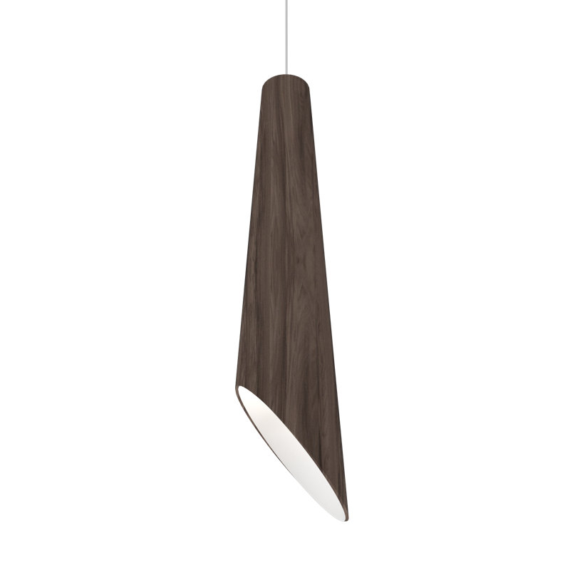 Luminaire suspendu conique à 1 lumière Cônico, Noyer américain