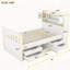 Structure de lit plateforme simple avec bibliothèques de rangement et tablettes, quatre tiroirs-527202041