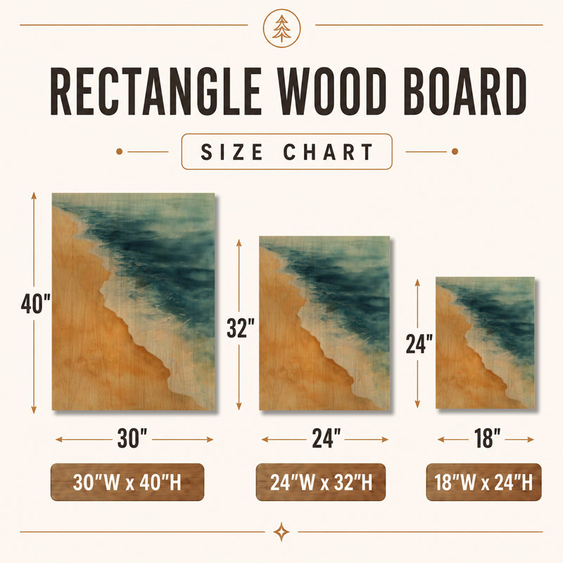 Golden Shoreline Drift - Art mural en bois nautique, H 40 po x l 30 po, Rectangulaire