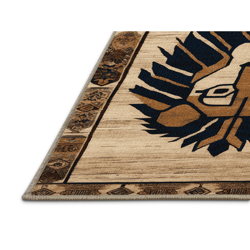 Washable West African Lion Big Cats Area Rug, Square 8'