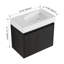 Meuble-lavabo 24 po avec lavabo en céramique, meuble-lavabo flottant mural, armoire de rangement en bois avec portes doubles pour la salle de bain