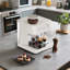 Machine à espresso 15 bars avec moulin, cafetière professionnelle avec mousseur à lait, fonction eau chaude, réservoir d'eau amovible, blanc