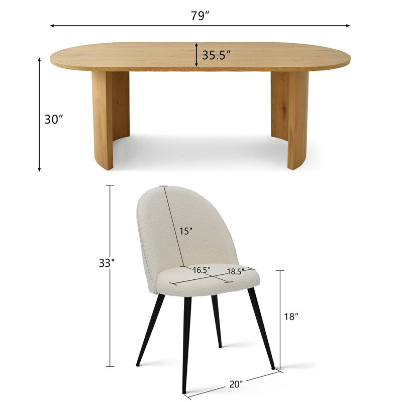 Audna 8 - Person Double Pedestal Dining Set, Oak