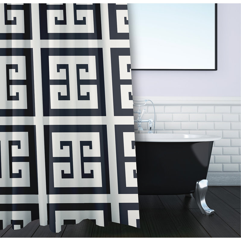 Geometric Shower Curtain, Dark Blue