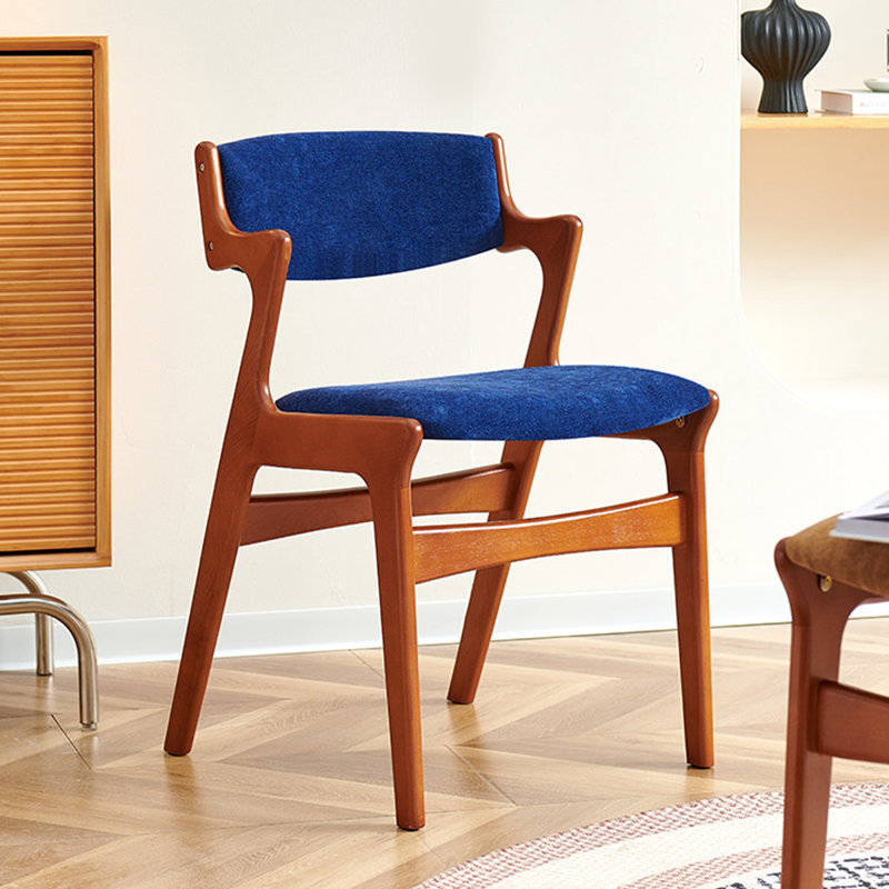 Chaise d'appoint bleue rembourrée (ensemble de 2), Blue