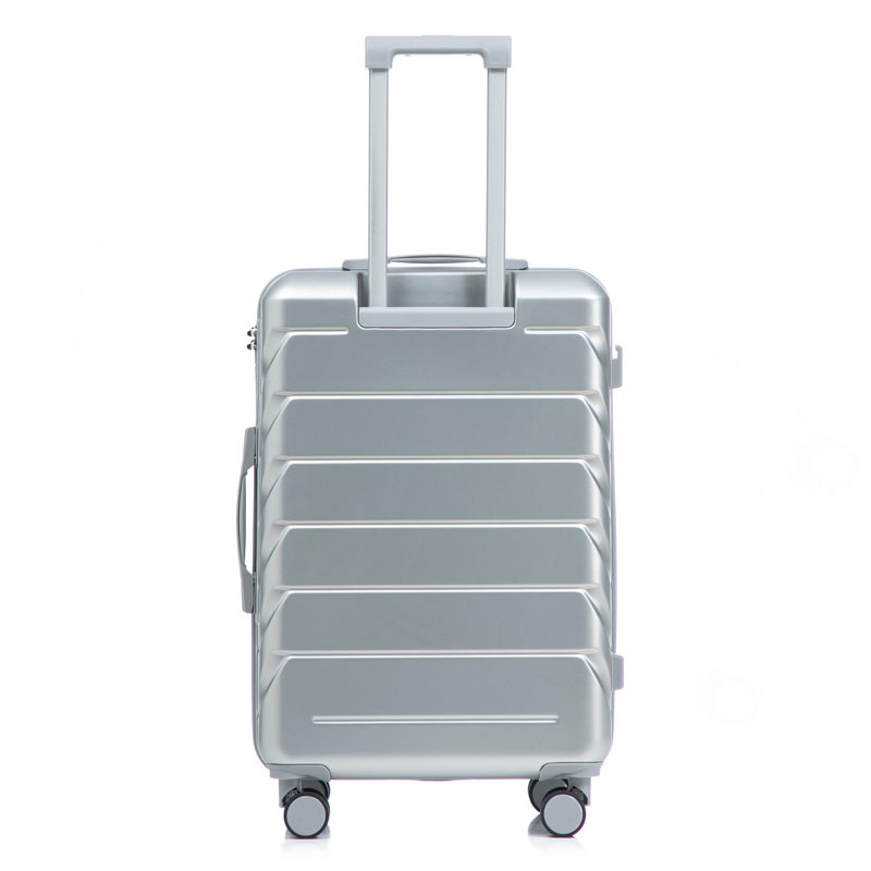Grand bagage à carreaux en plastique dur 28 pouces ABS - Surface résistante aux égratignures Quatre roues multidirectionnelles, avec serrure à combinaison et crochets latéraux.