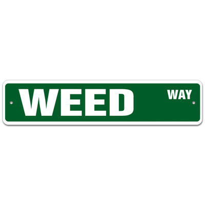 Plaque de rue en aluminium Weed