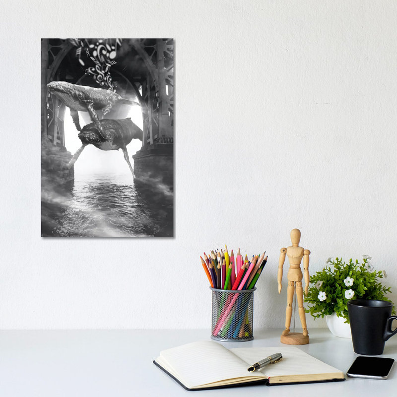 Hide And Seek Whale Music by David Loblaw - Wrapped Canvas Print, 20.32 cm H x 30.48 cm W